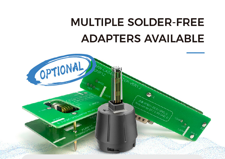 Multiple Solder-free Adapters Available