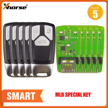 5pcs Xhorse XSMA41EN MLB Remote Key A.D A4 Model 3 Buttons Complete Key work with MLB VVDI2 Key Tool Plus