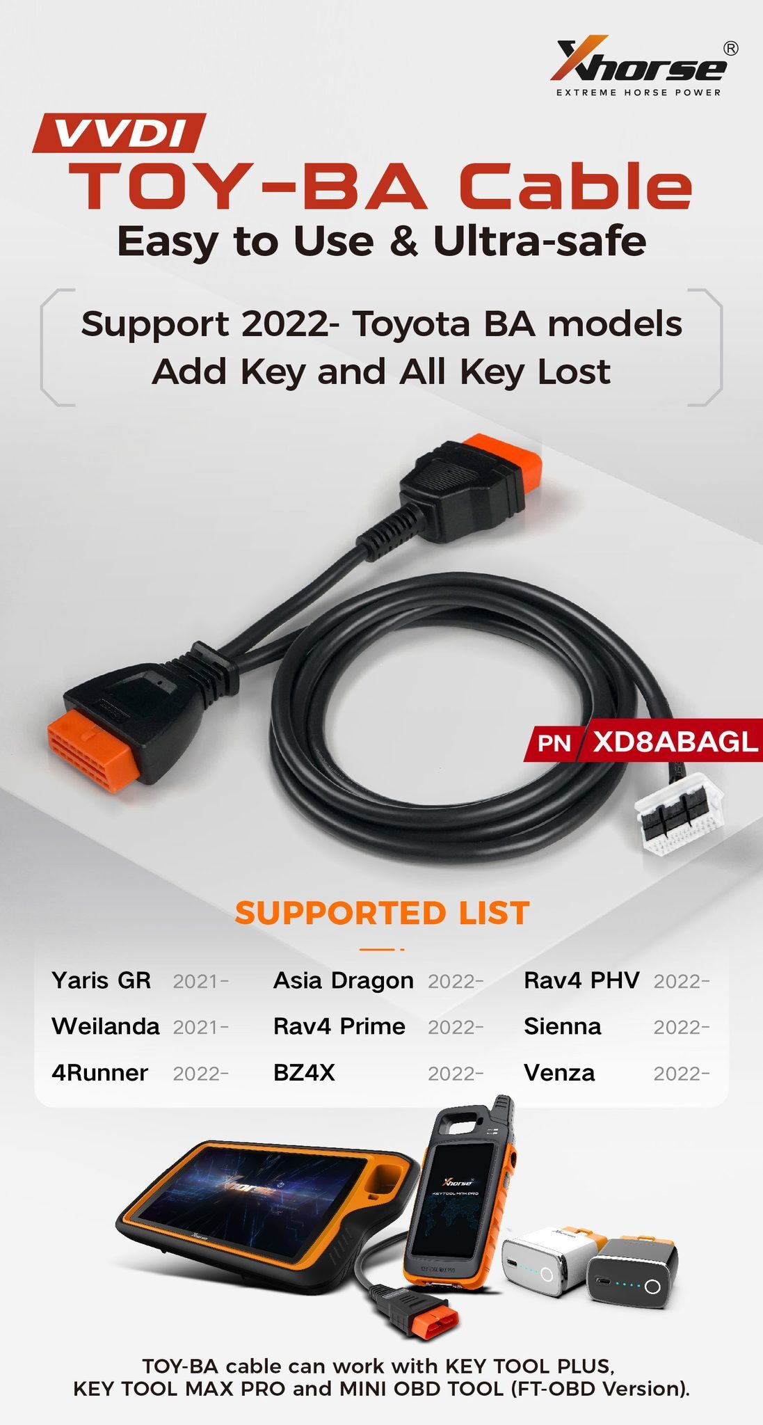 Xhorse VVDI TOY-BA Cable KD8ABAGL